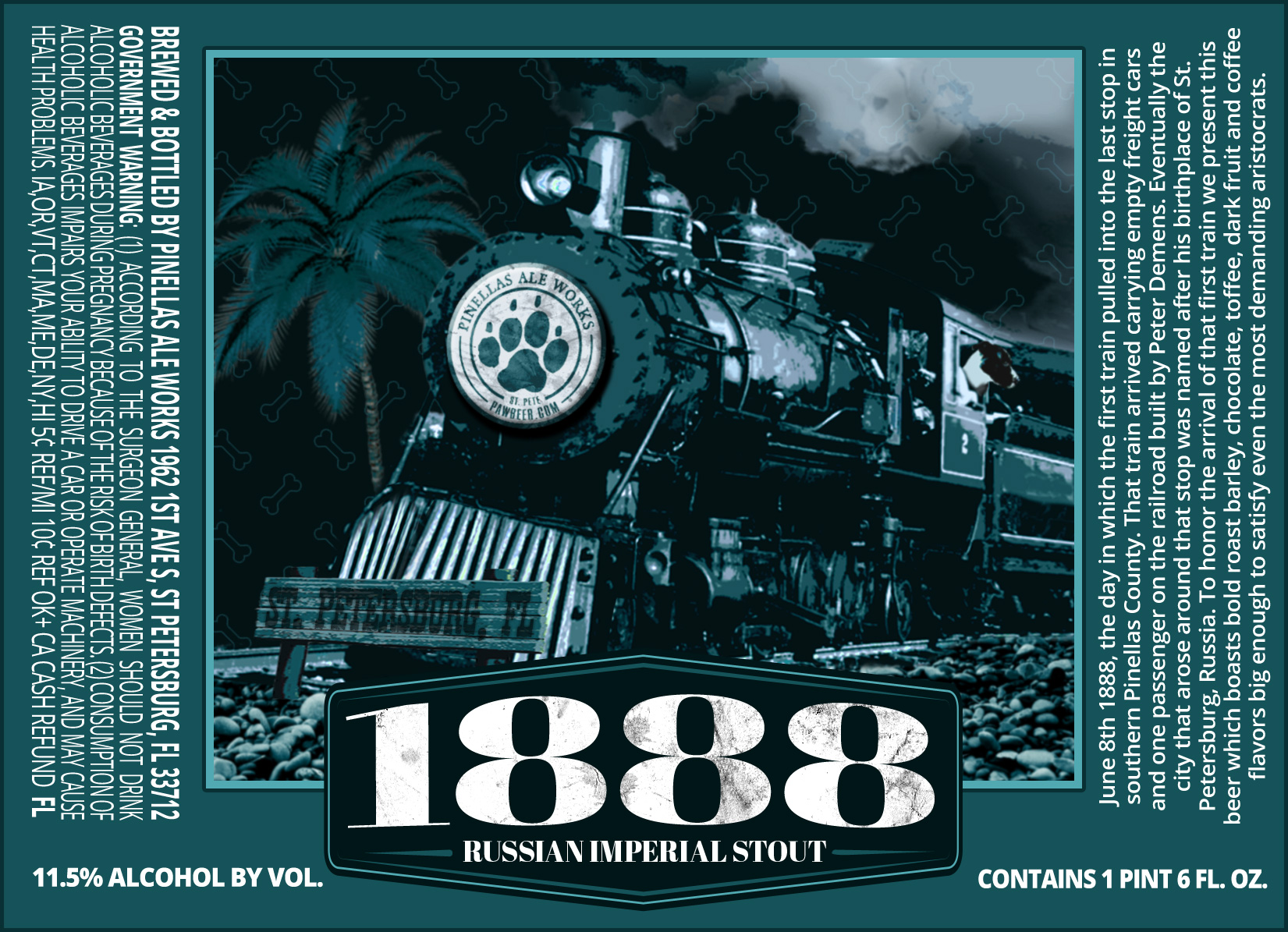 1888 Russian Imperial Stout Label by Pinellas Ale Works